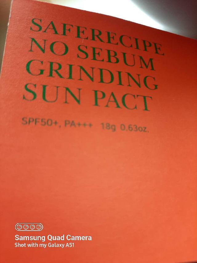 Saferecipe No Sebum Grinding Sun Pact SPF 50+ PA+++ product review