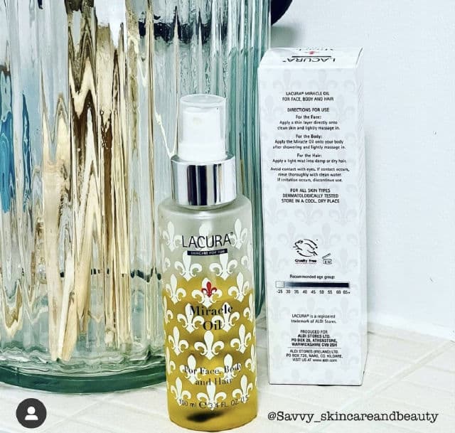 Lacura Miracle Oil review photo by SavvySkincareBeauty