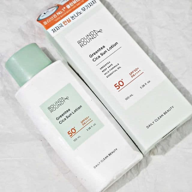 Round A' Round Green Tea Cica Sun Lotion review photo by prisci