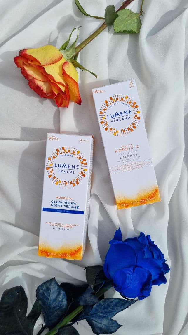 Lumene Valo Nordic-C Glow Renew Night Serum review photo by SkincarebyAlex