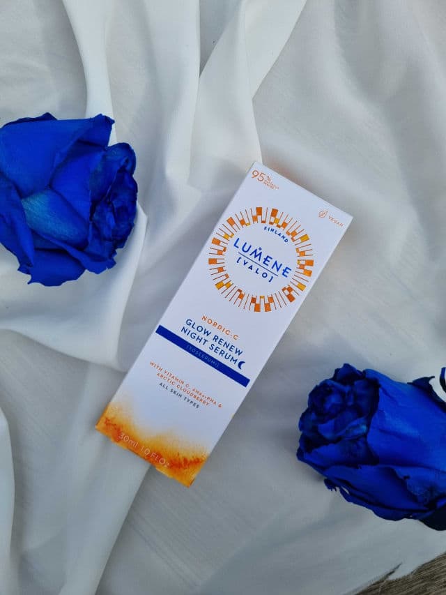 Lumene Valo Nordic-C Glow Renew Night Serum review photo by SkincarebyAlex