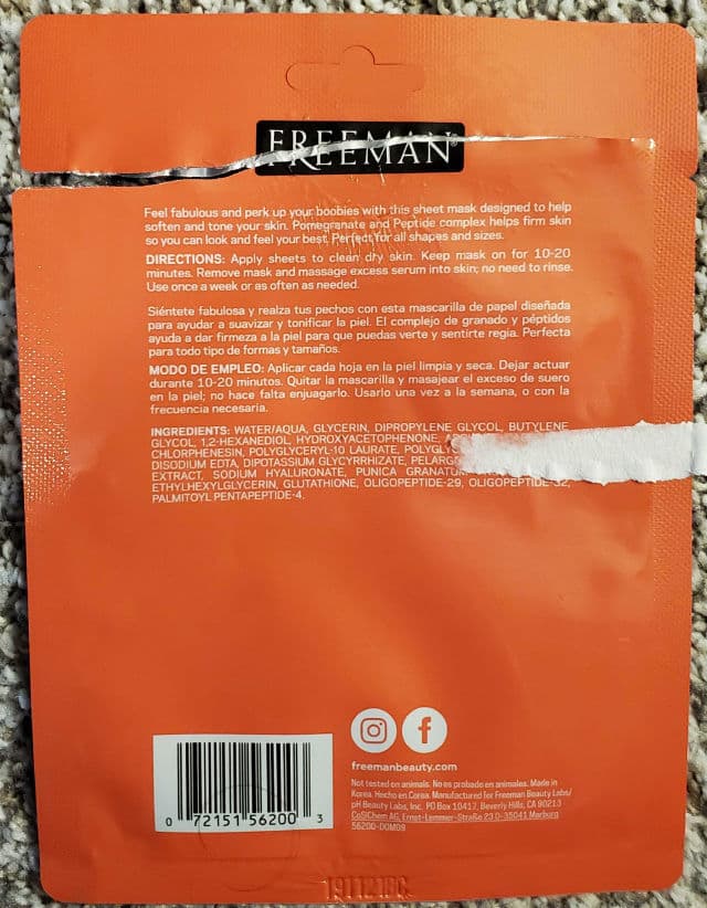 Freeman Perky Bust Boosting & Toning Sheet Mask review photo by OreLu