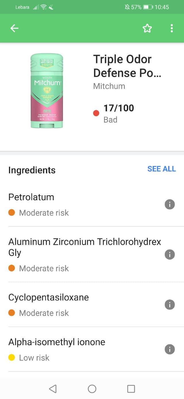 Mitchum Women Triple Odor Defense Solid Antiperspirant & Deodorant Stick - Powder Fresh review photo by ViviLK