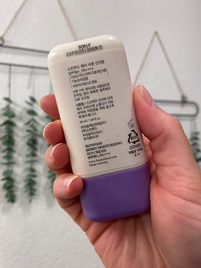 SKINFOOD Berry Moisturizing Sun Cream SPF50+ PA++++ review photo by DanielleSkin27