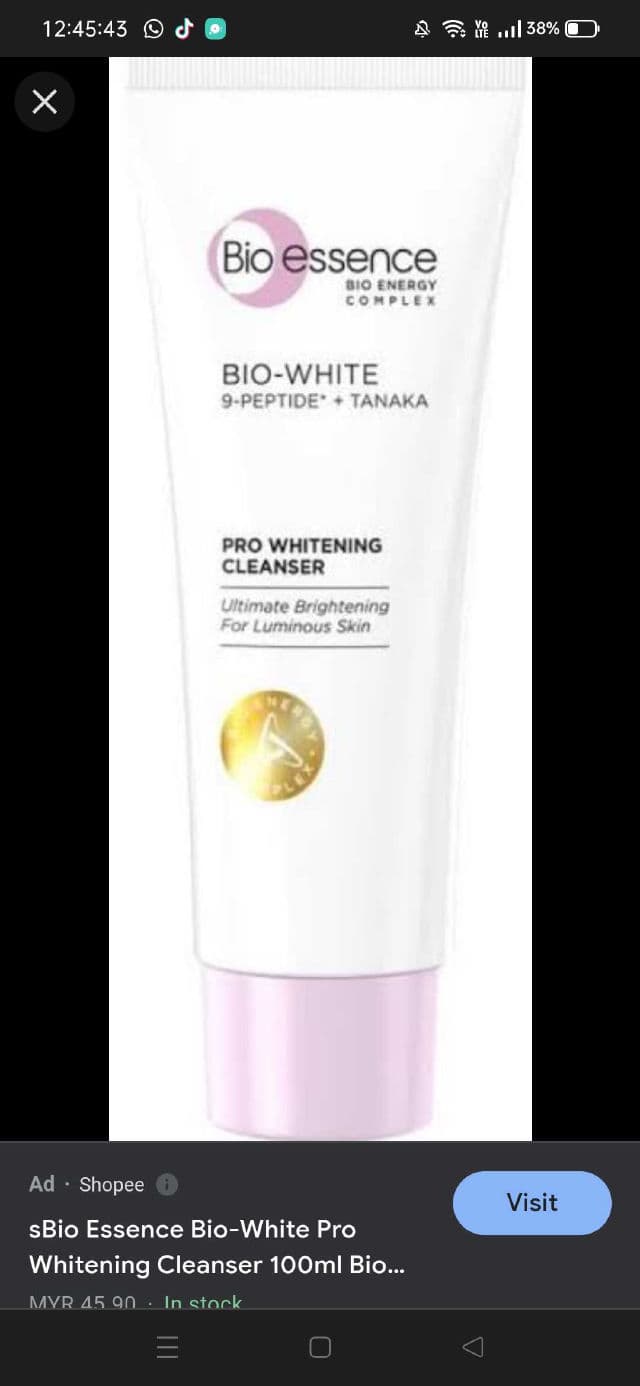 Bioessence Bio-White 9 Peptide + Tanaka Pro Whitening Cleanser review photo by urmom07