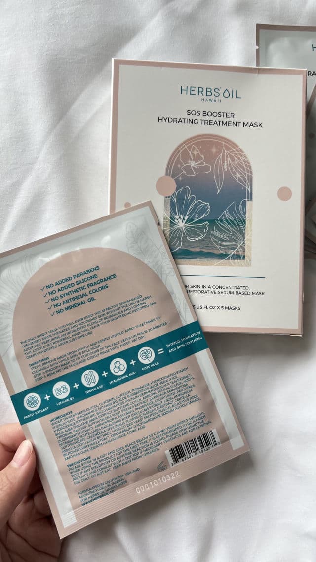 Herbs'Oil Hawaii SOS Booster Hydrating Treatment Mask review photo by Skincarewithtofu