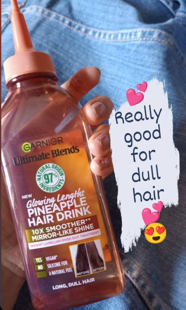 Garnier Ultimate Blends Glowing Lengths Pineapple Hair Drink review photo by Angyp
