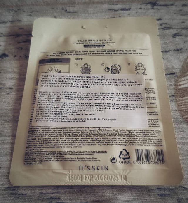 IT'S SKIN The Fresh Sheet Mask Carrot review photo by PickyMickys
