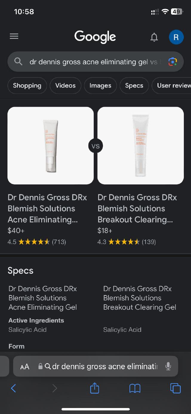 DRx Blemish Solutions Acne Eliminating Gel product review