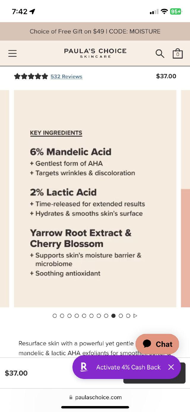 6% Mandelic Acid + 2% Lactic Acid Liquid Exfoliant product review