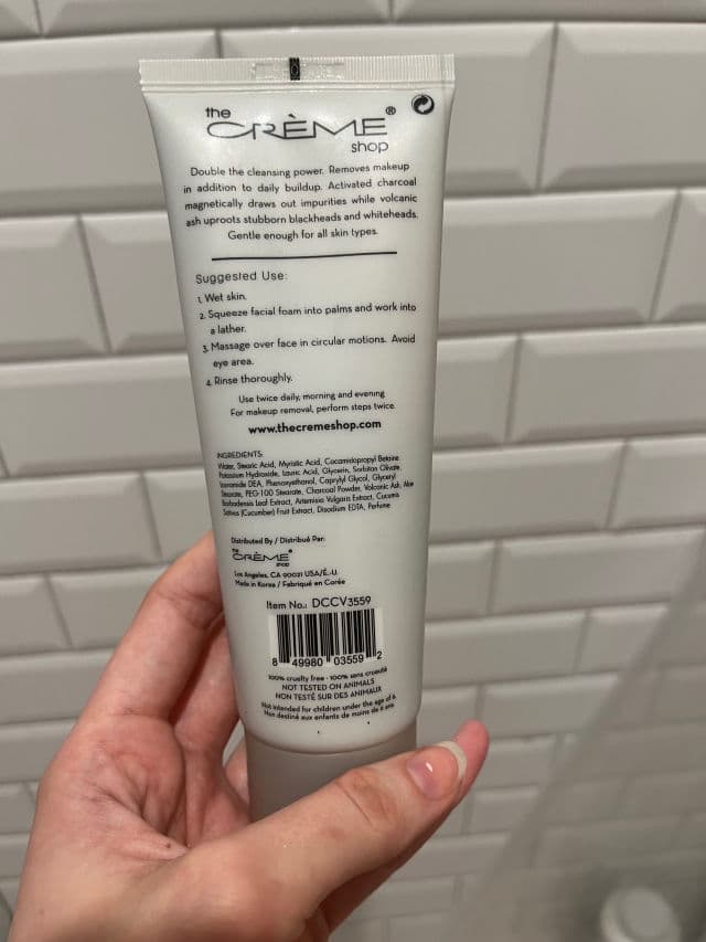 The Creme Shop Double Cleanse 2-in-1 Facial Foam Cleanser | Charcoal + Volcanic Ash review photo by MChristina2