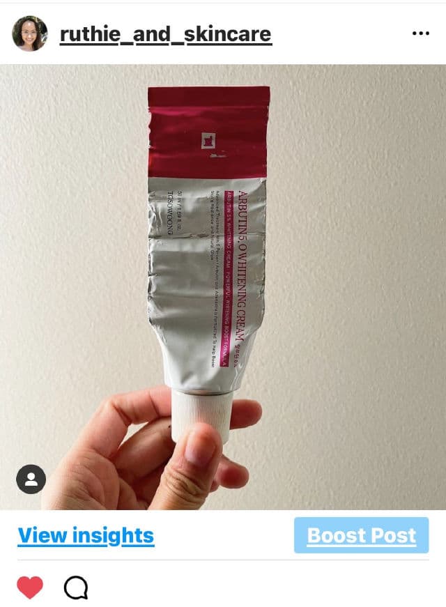 TOSOWOONG Arbutin 5% Whitening Cream review photo by Ruthieandskincare