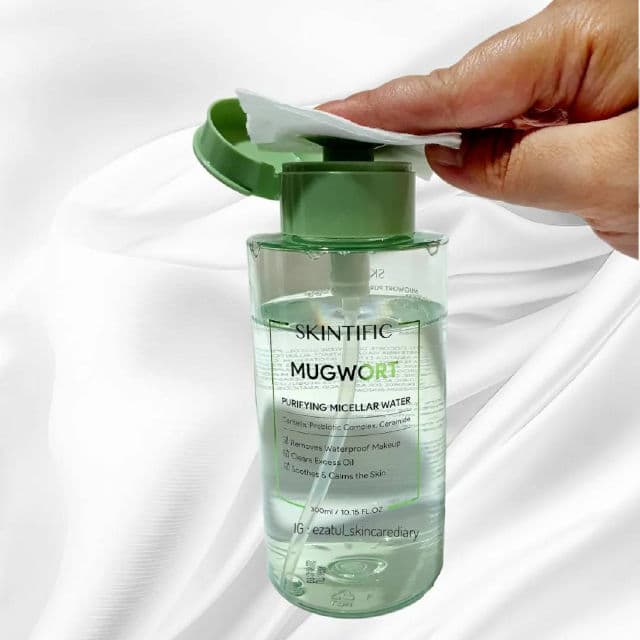 Skintific Mugwort Purifying Micellar Water review photo by ezatulSkincareDiary