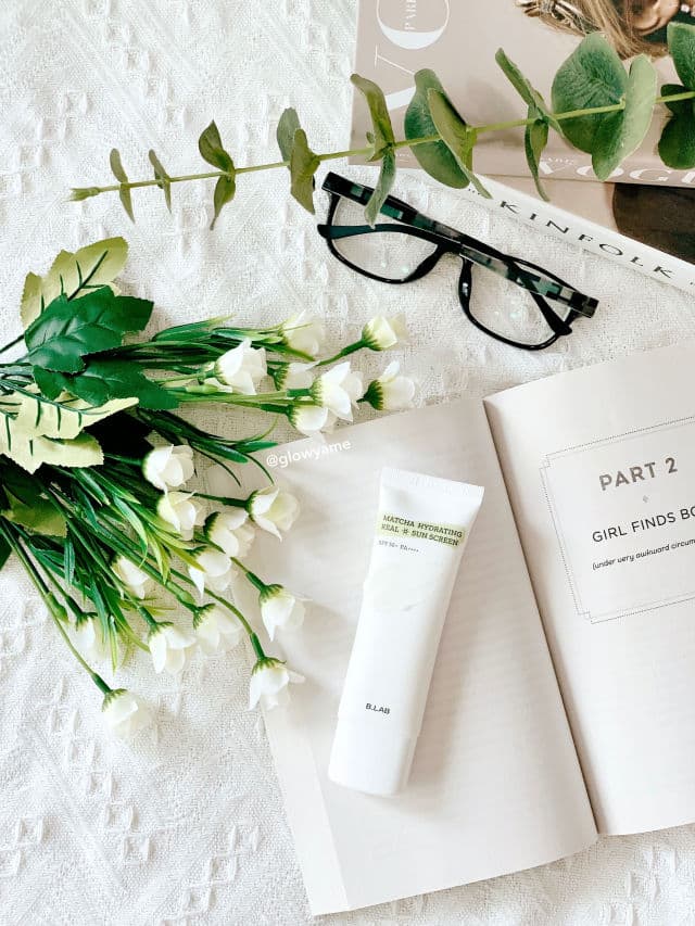 B_LAB Matcha Hydrating Real Sun Screen SPF 50+ PA++++ review photo by glowyame