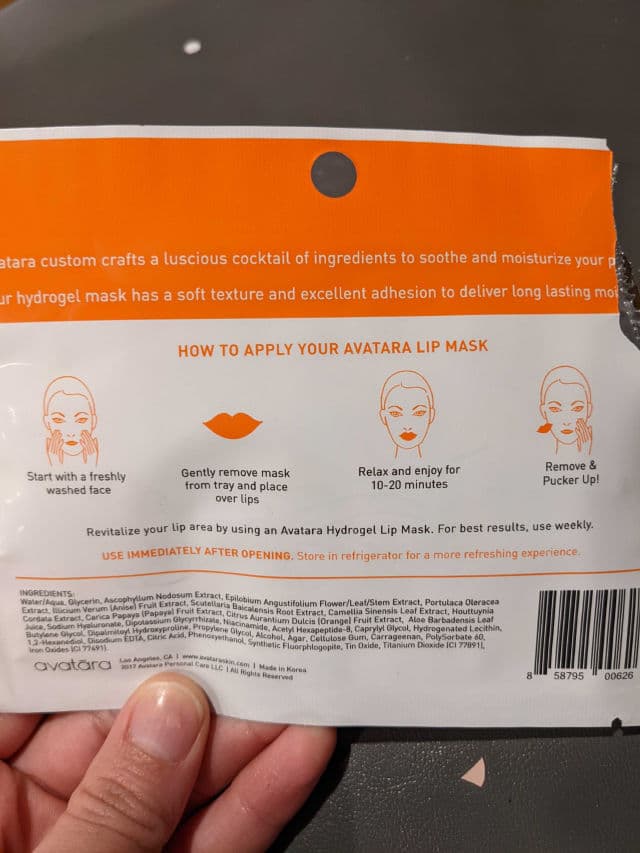 Avatara Skin Tart Orange Hydrogel Lip Mask review photo by Misshell