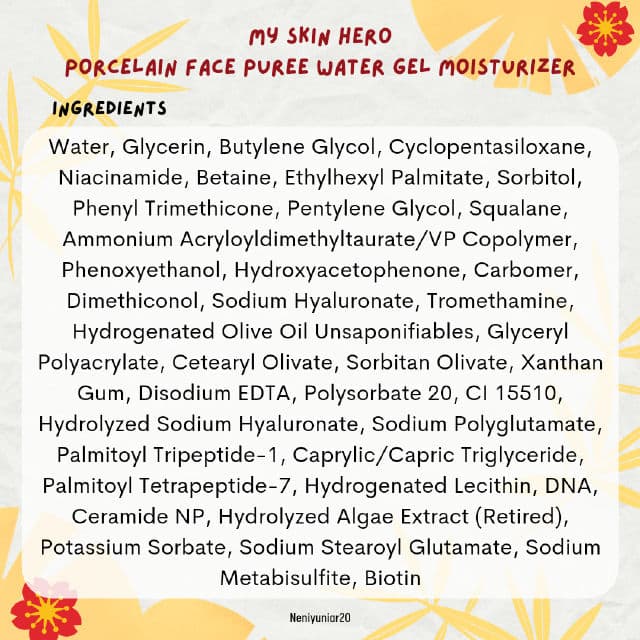 My Skin Hero Porcelain Face Purée Water Gel Moisturizer review photo by neniyuniar20