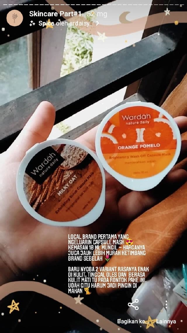 Wardah Orange Pomelo Brightening Wash Off Capsule Mask review photo by Annisadivi