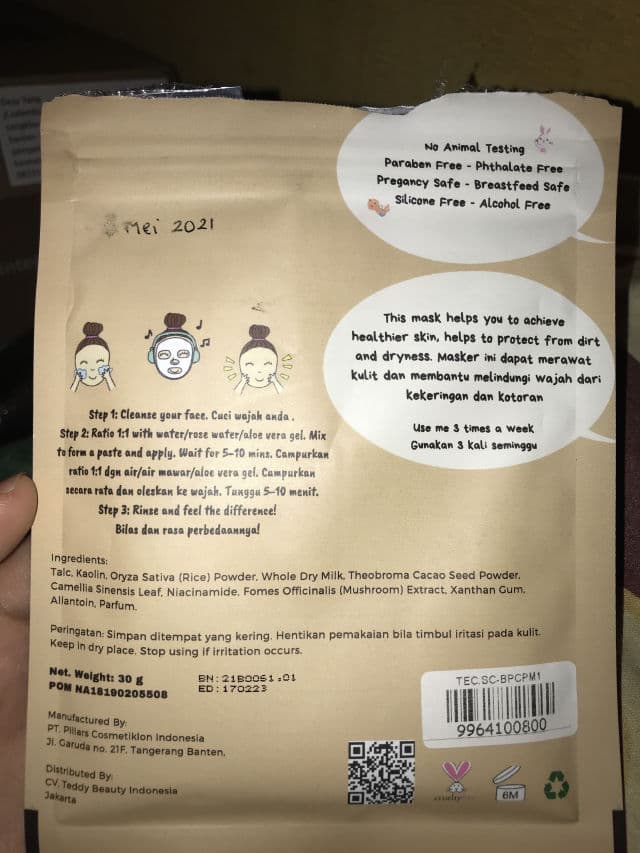 Teddy Clubs Boba Pore Care Powder Mask review photo by Desyyana