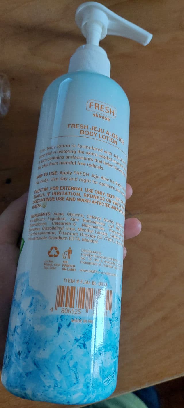 Fresh Skinlab Jeju Aloe Cooling and Soothing Ice Body Lotion with Niacinamide review photo by Gray17