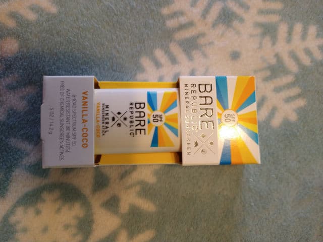 Bare Republic Mineral Sunscreen Face Stick SPF 50 - Vanilla Coco review photo by ReneeC