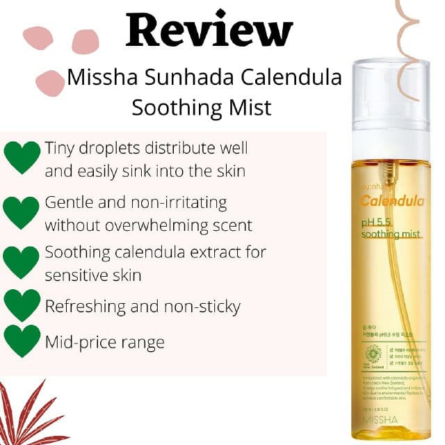MISSHA Su:nhada Calendula pH 5.5 Soothing Mist review photo by Skincarekitten