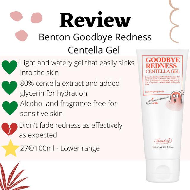Goodbye Redness Centella Gel product review