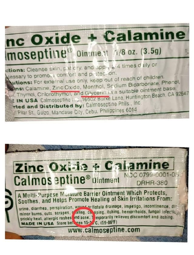Calmoseptine Zinc Oxide + Calamine Ointment review photo by czhyreigne