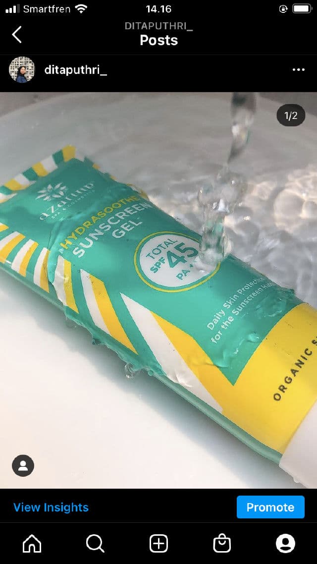 Azarine Hydrasoothe Sunscreen Gel SPF45+++ review photo by ditaputri