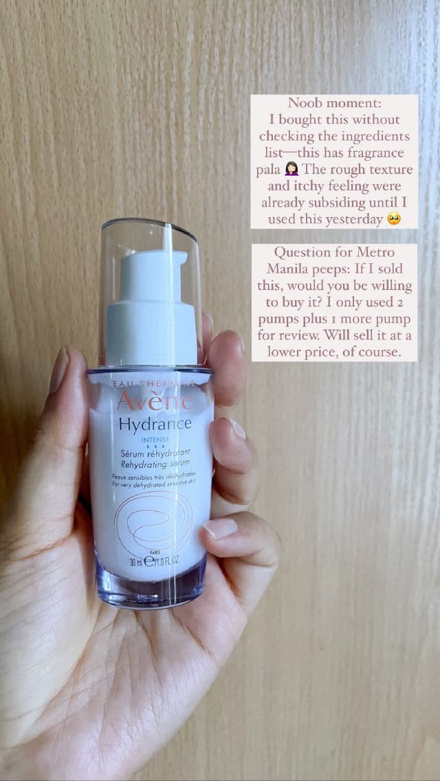 Avene Hydrance Intense Rehydrating serum review photo by glowcontessa