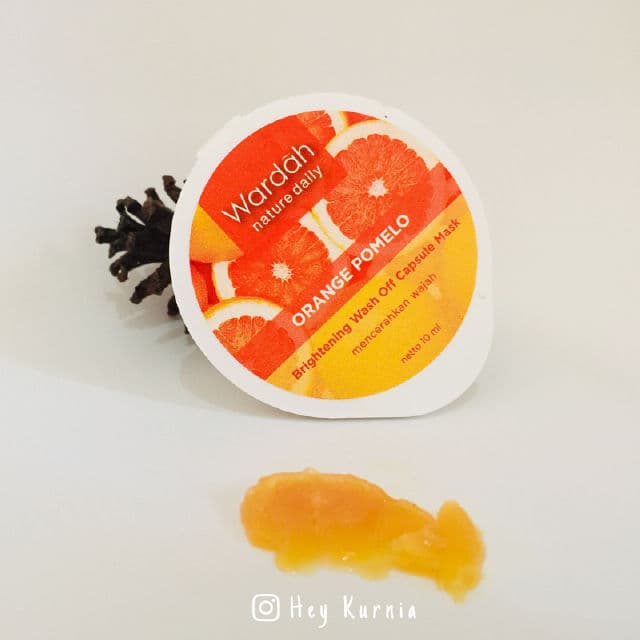 Wardah Orange Pomelo Brightening Wash Off Capsule Mask review photo by kurniaashari