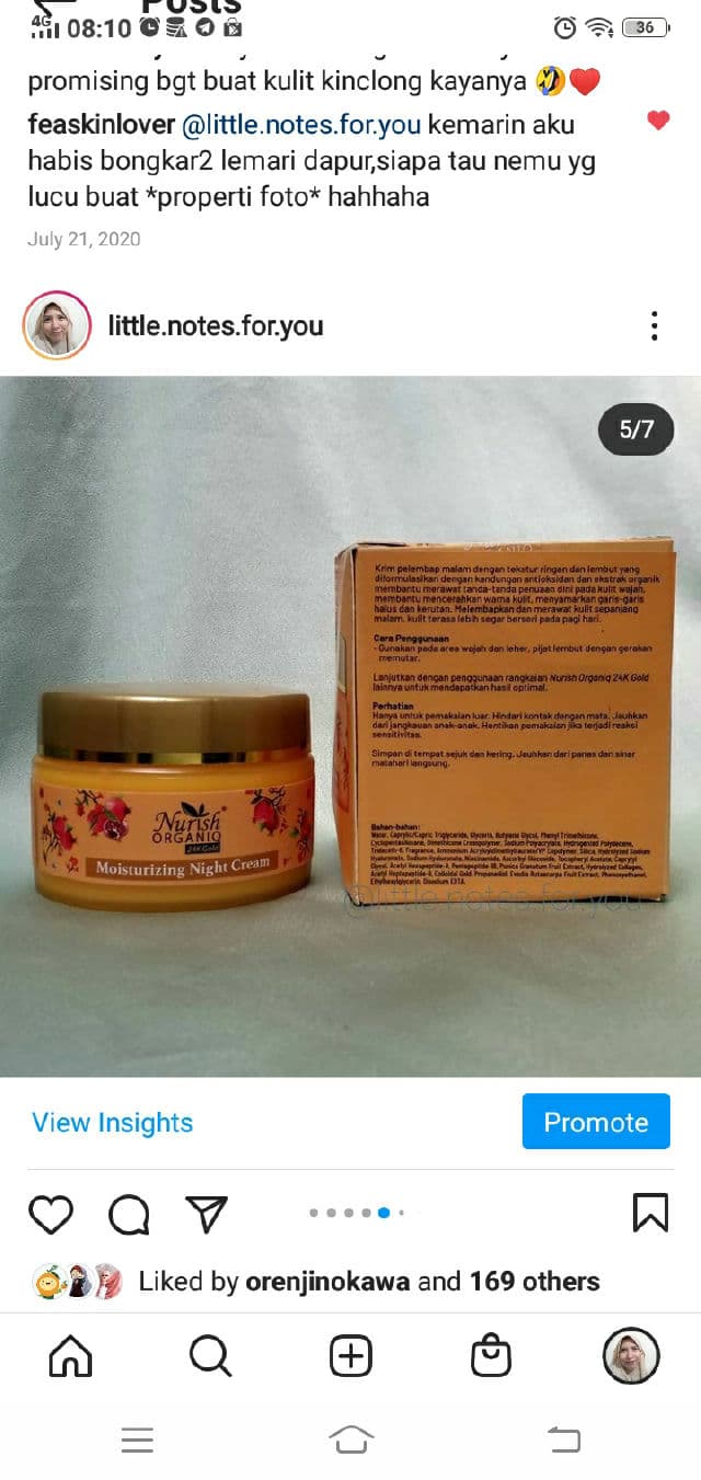 Nurish Organiq 24K Gold Moisturizing Night Cream review photo by littlenotesforyou