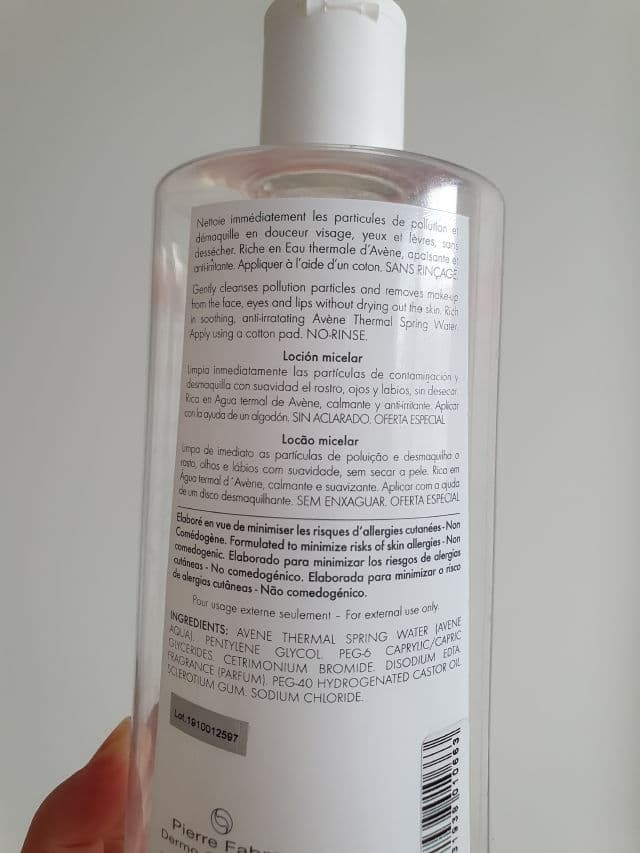 Avene Micellar Lotion Cleansing Water, Toner, Make-up Remover for All Skin Types review photo by marimpar