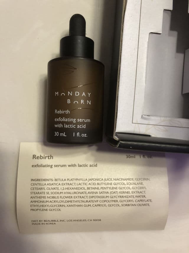Monday Born Rebirth Gentle Resurfacing Serum review photo by prettycalm
