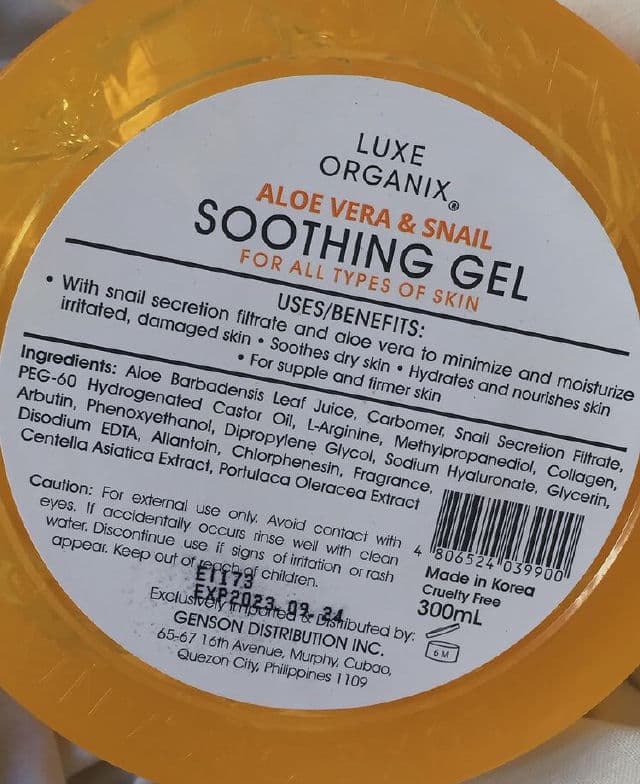 Luxe Organix Aloe Vera and Snail Soothing Gel review photo by solana