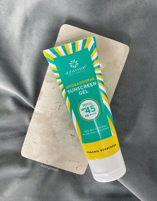 Azarine Hydrasoothe Sunscreen Gel SPF45+++ review photo by skincharediary