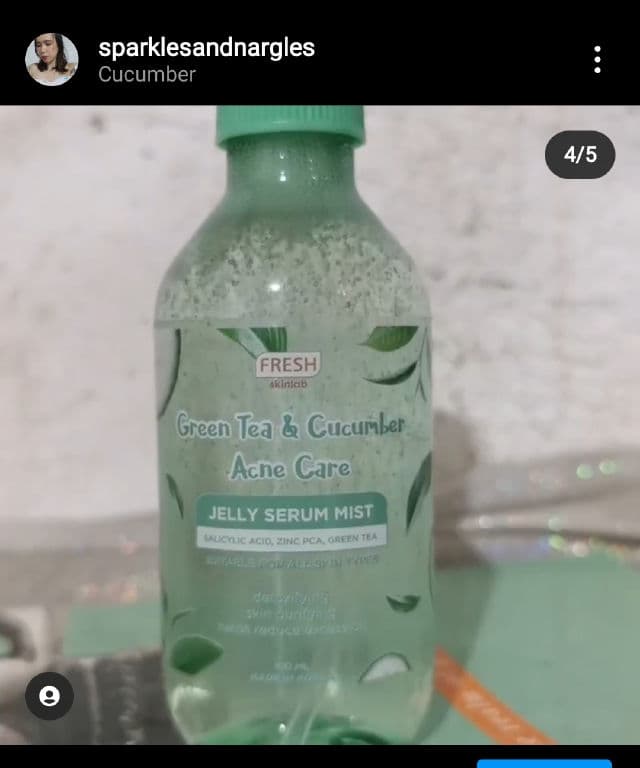 Fresh Skinlab Green Tea and Cucumber Acne Care Jelly Serum Mist review photo by sparklesandnargles